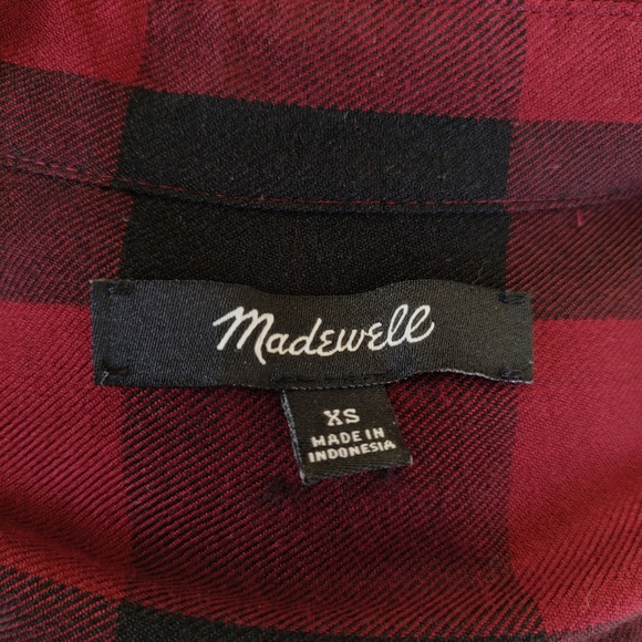 Madewell Buffalo Plaid Red Black Dress - Picture 7 of 8